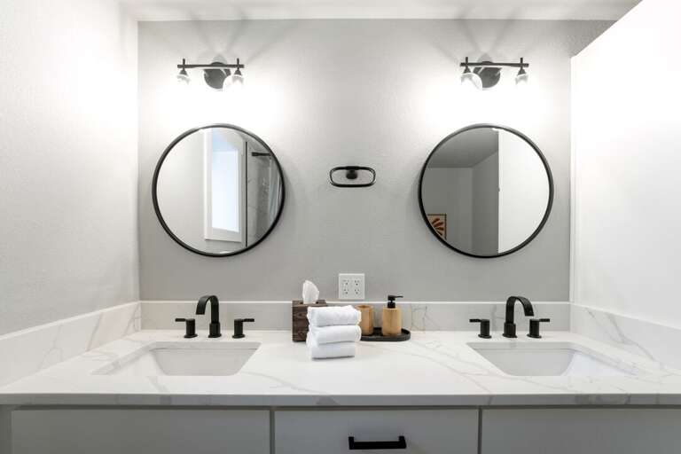 Sleek Double Vanity | Lower Level