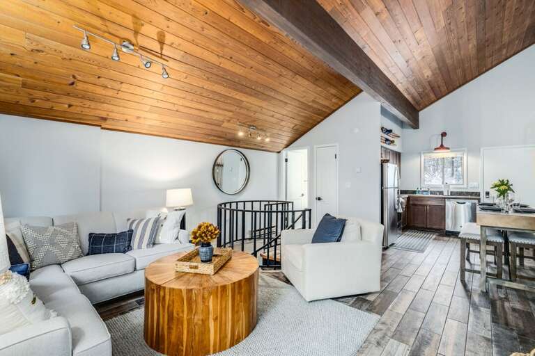 Wood paneled vaulted ceilings | Main Level Wood paneled vaulted ceilings | Main Level