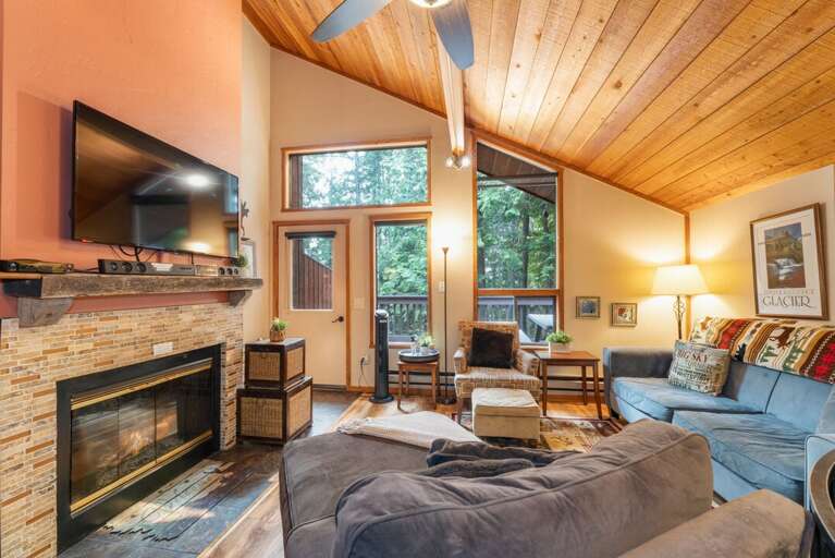 Relax by the fire and cozy up. | Main Level