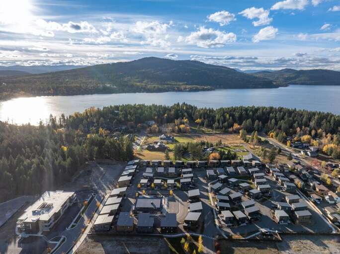 Aerial View of the Quarry community and  the Whitefish Lake at Sunset | Exterior