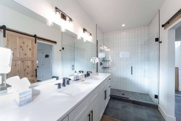 Double Vanity  and Walk-In Shower En Suite Bathroom | Main Level
