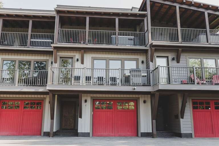 Riverfront Landing offers two patios that overlook Whitefish River | Exterior