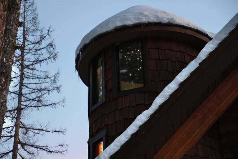The starlit turret adds whimsy and fun to the home | Exterior