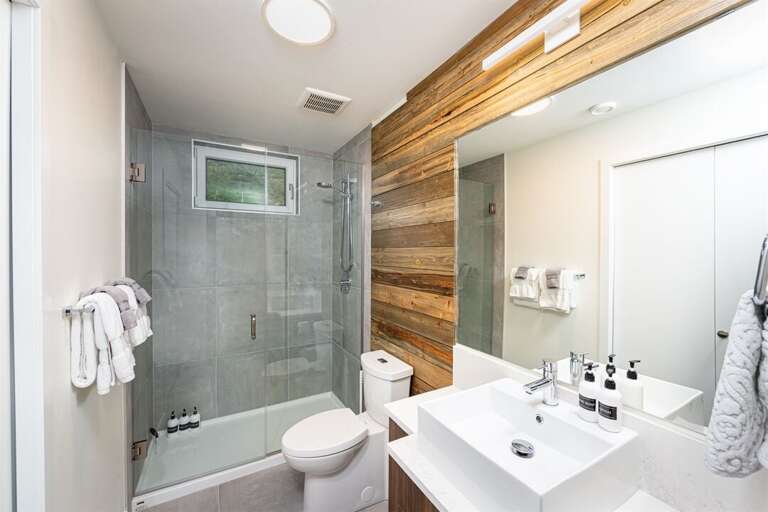 Rustic meets modern in the homes main floor bathroom | Main Floor