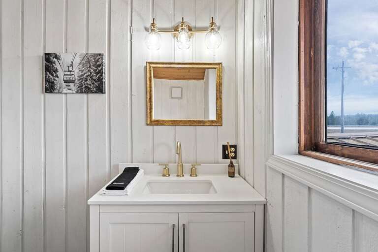 Bright and Cheery bathroom vanity | Upper Level