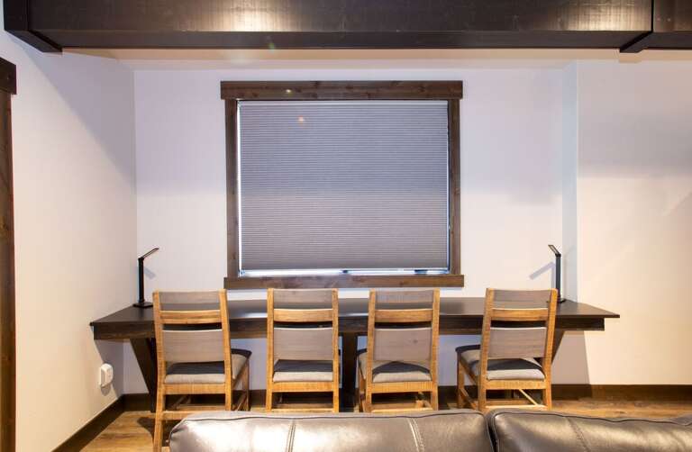 4-seat custom desk in the bunk room.