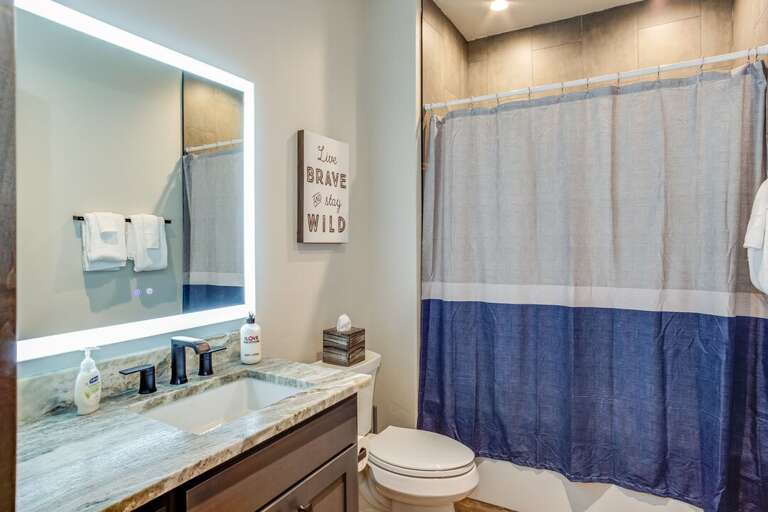 One of two bunk room bathrooms (2 total full bathrooms in bunk room).