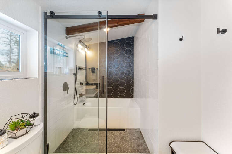 Soaking Tub Inside the Shower | Upper Level