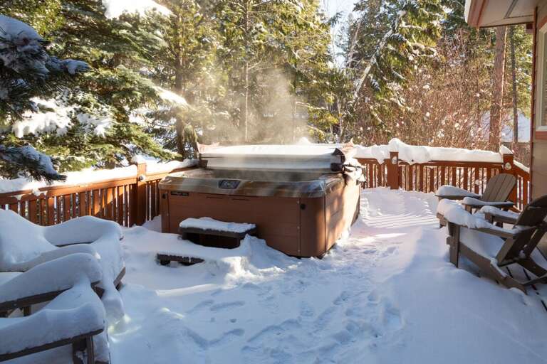 Immerse in the Private Hot Tub While Nestled Between the Trees | Exterior