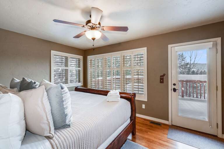 Master Bedroom with King Bed and Patio Access | Main Level