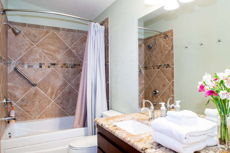 Bath with lots of counter space | Lower Level