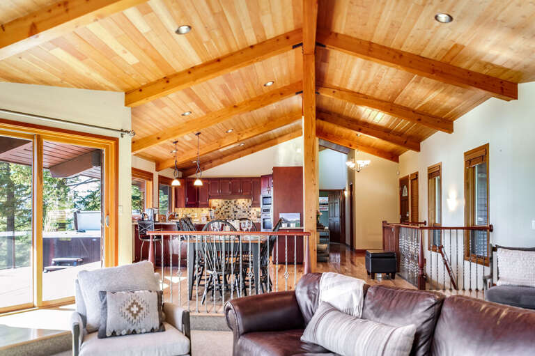 Living Room with a gas fireplace and Smart TV | Main Level