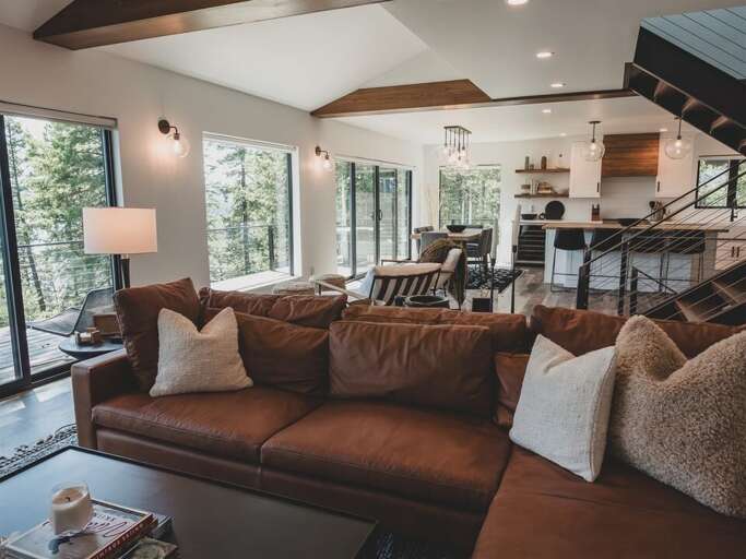 Access the expansive patio from the homes living area | Main Level