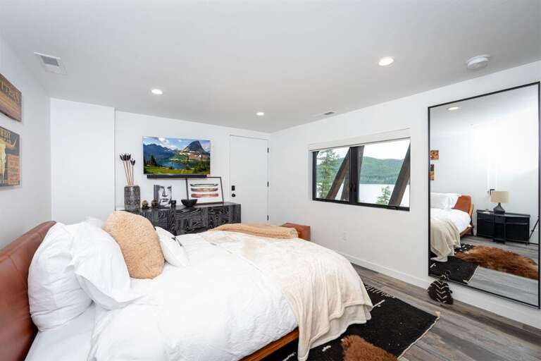 Enjoy lake views from both lower floor bedrooms | Lower Level