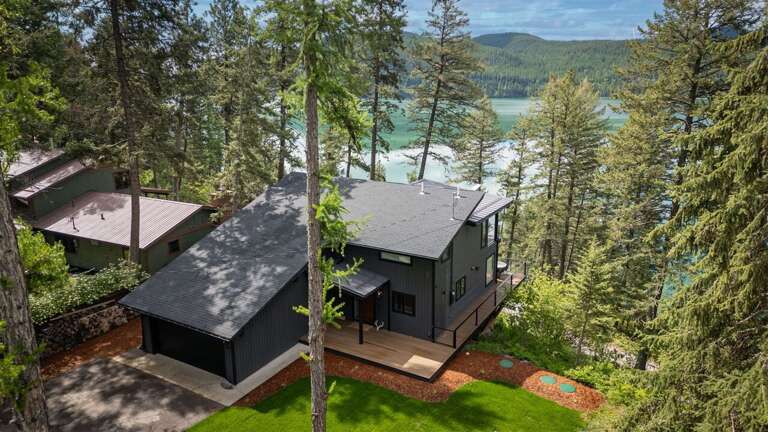Whitefish Lake Luxury Retreat is a modern vacation rental home with stunning views | Exterior