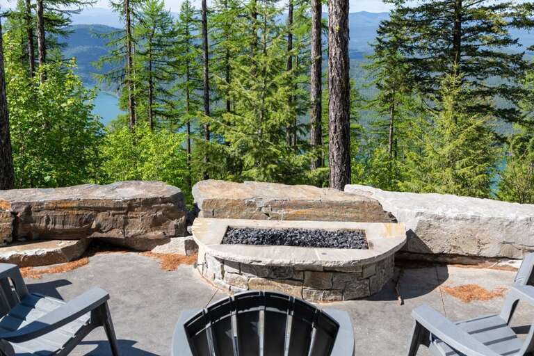 Backyard Patio with a Gas Fire Pit | Exterior Backyard Patio with a Gas Fire Pit | Exterior