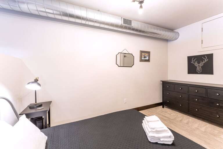 Loft bedroom with full size bed | Loft