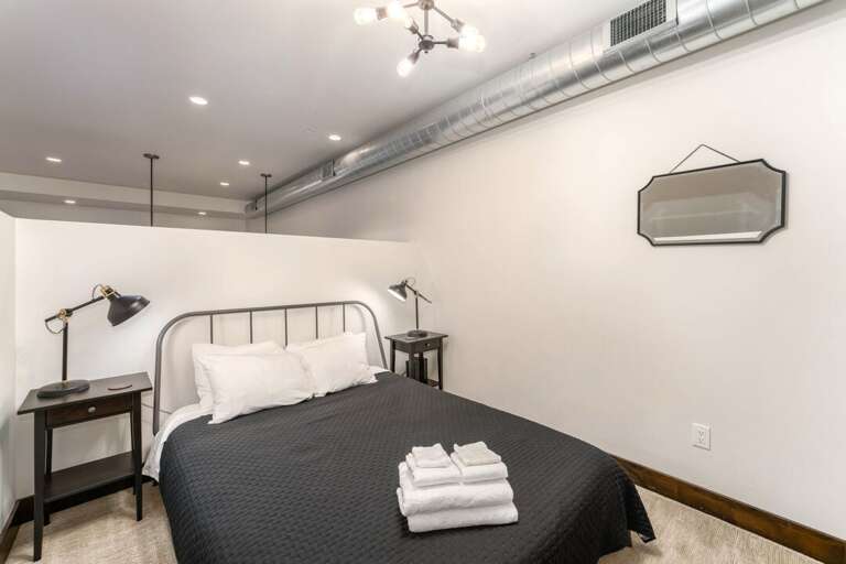 Loft bedroom with full size bed | Loft