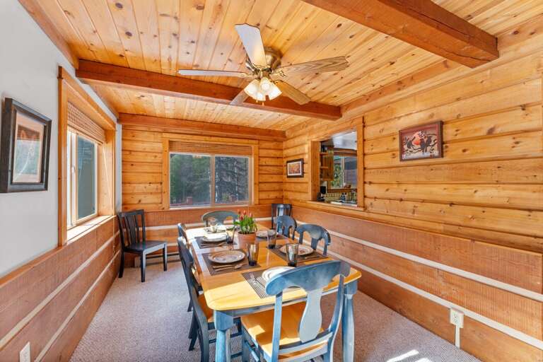 Formal dining area with seating for 8