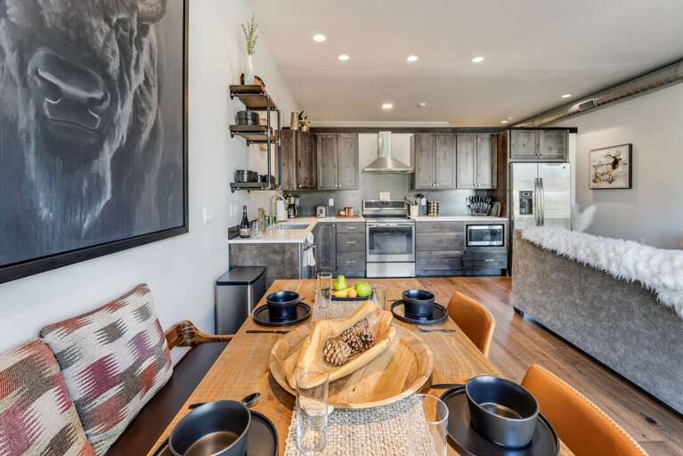 Dining room table seating for four people | Main Level