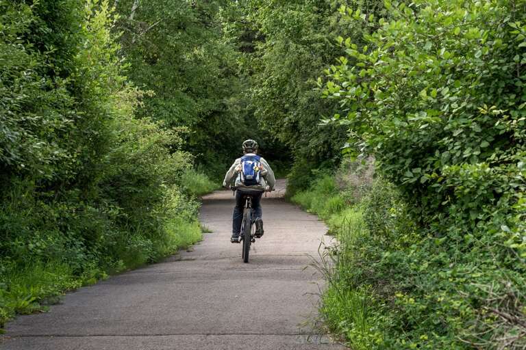 Walk or ride along the path