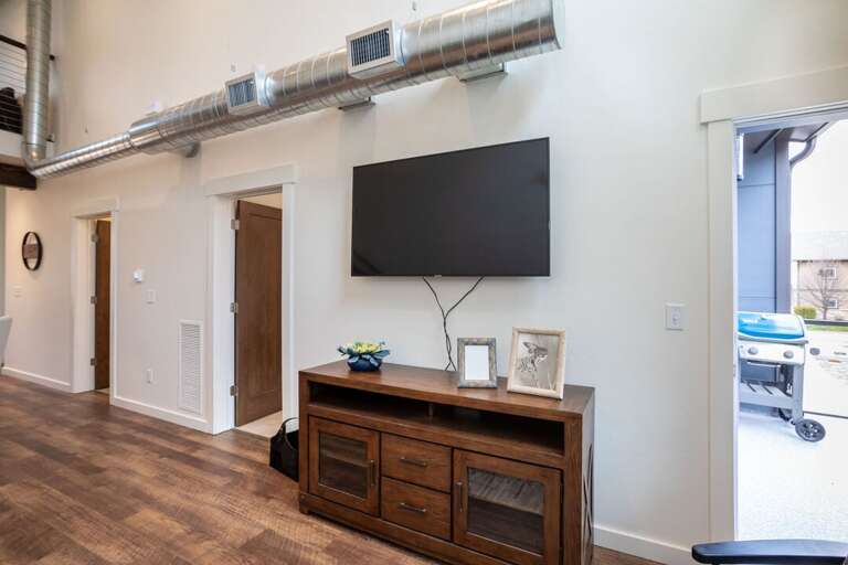 The private balcony is accessible through the living room | Main Level