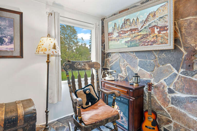 Cozy Electric Fireplace and Comfy Rocker | Main Level