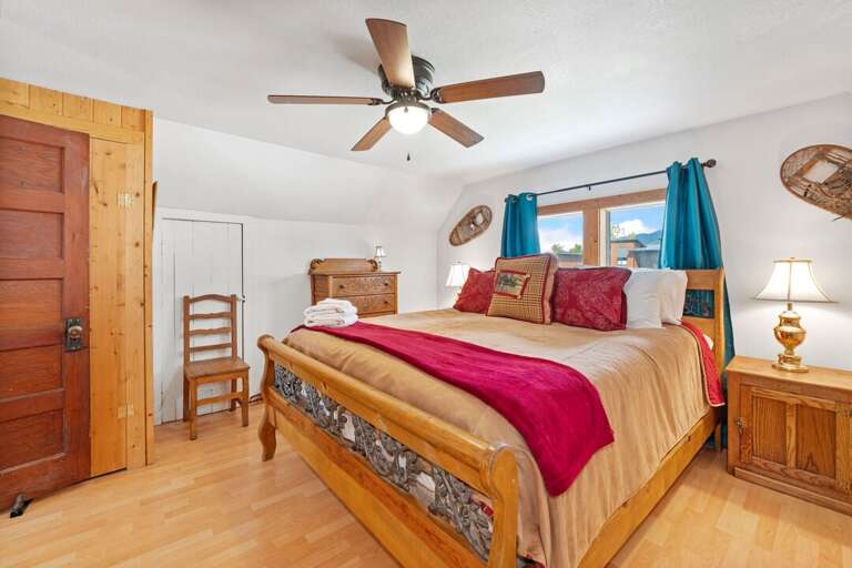 Master Bedroom (upper level)- King Bed and seating space outside bedroom door | Upper Level