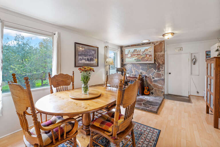 Wood dining table with seating for six | Main Level