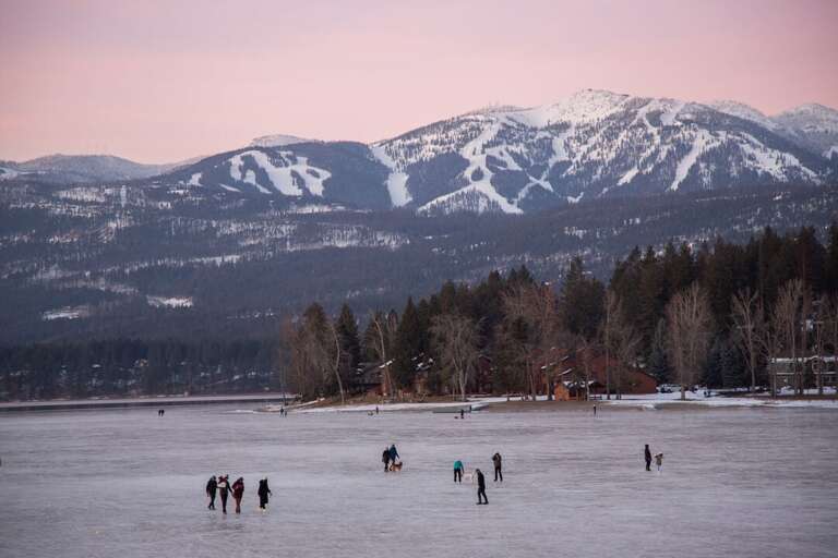 Ice Skating on Whitefish Lake and Views of the Slopes | Exterior