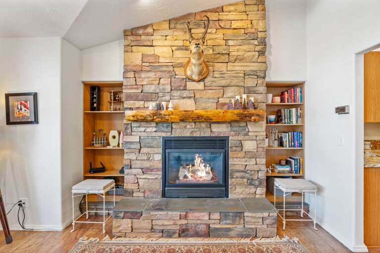 Cozy gas fireplace