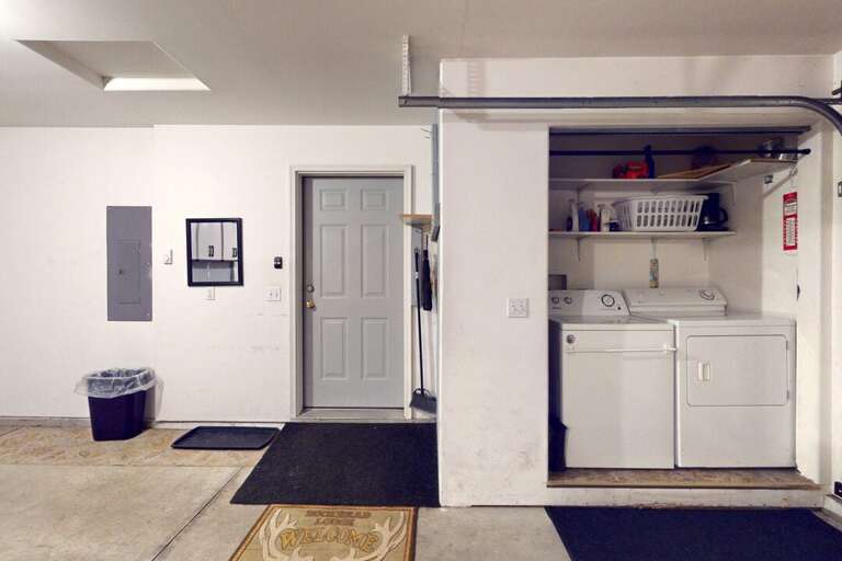 Washer and dryer located in the garage