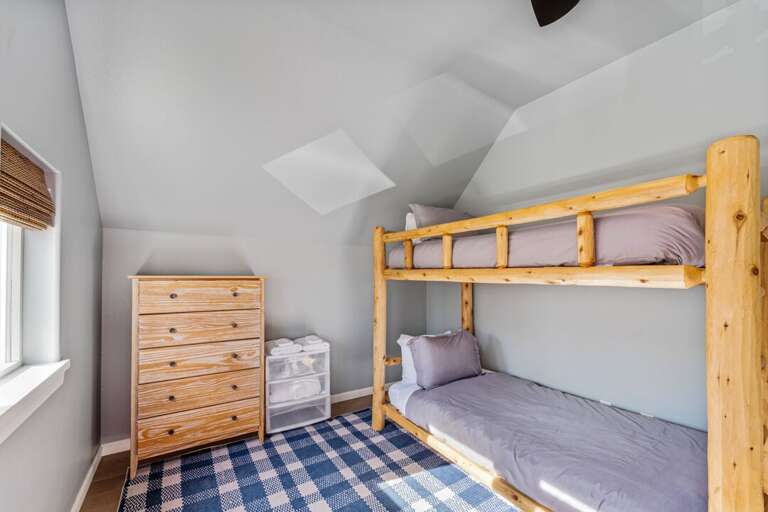 Upper Level Bedroom Two with Twin over Twin Bunk Beds | Upper Level