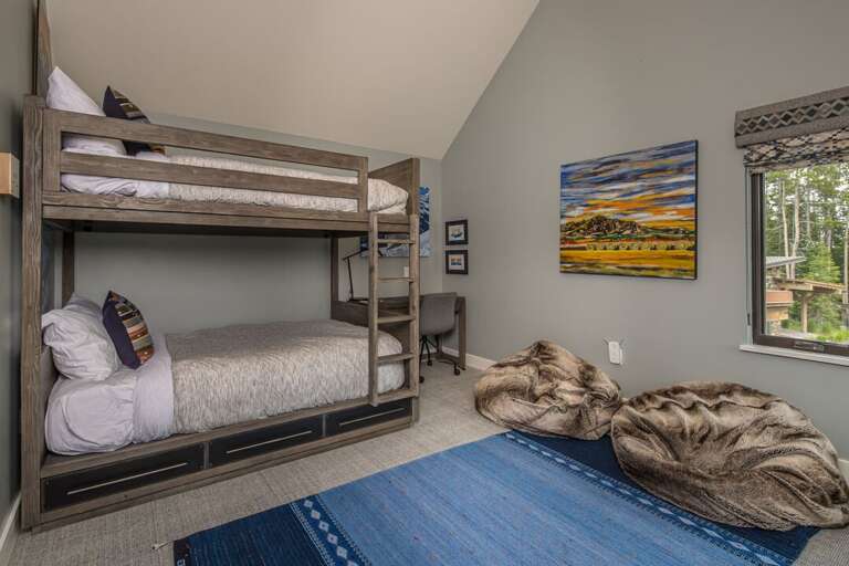 Fourth bedroom with twin bunk beds | Upper Level