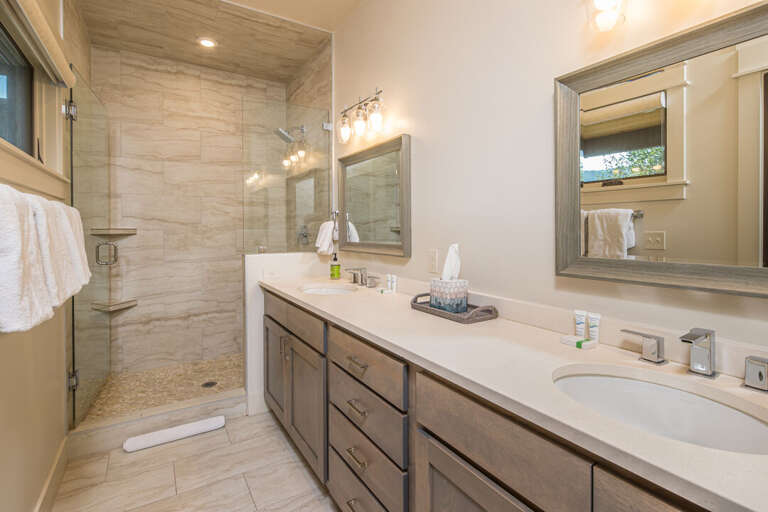 Dual Vanity with walk in shower | Upper Level
