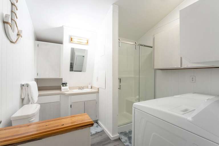 The bathroom includes a stand-up shower | Upper Level