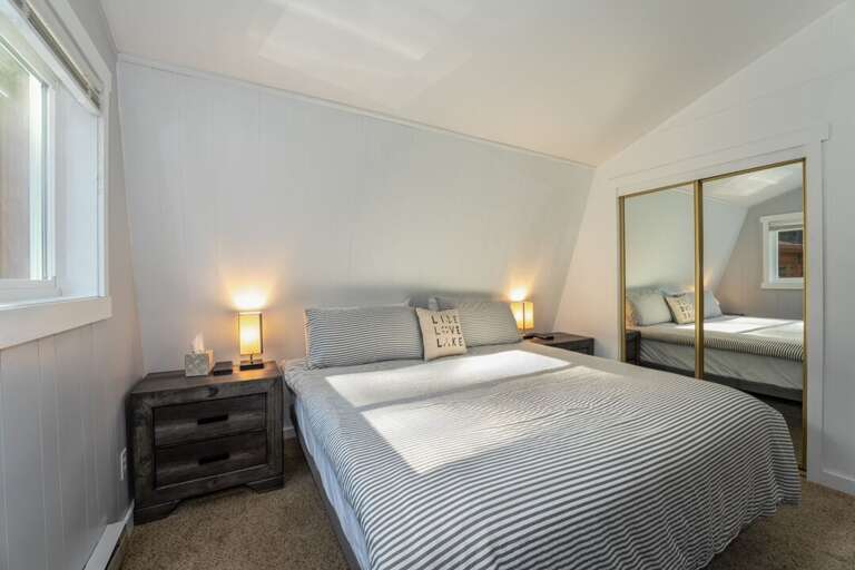 The closet provides a place to store luggage | Upper Level