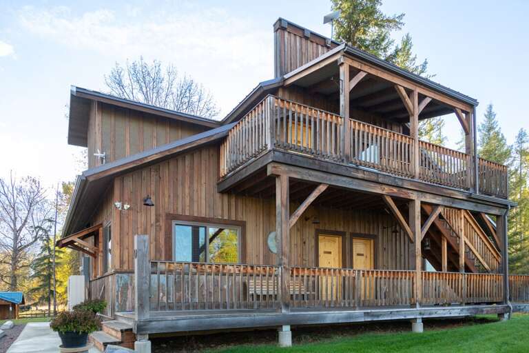 The deck leading you to your Montana getaway.