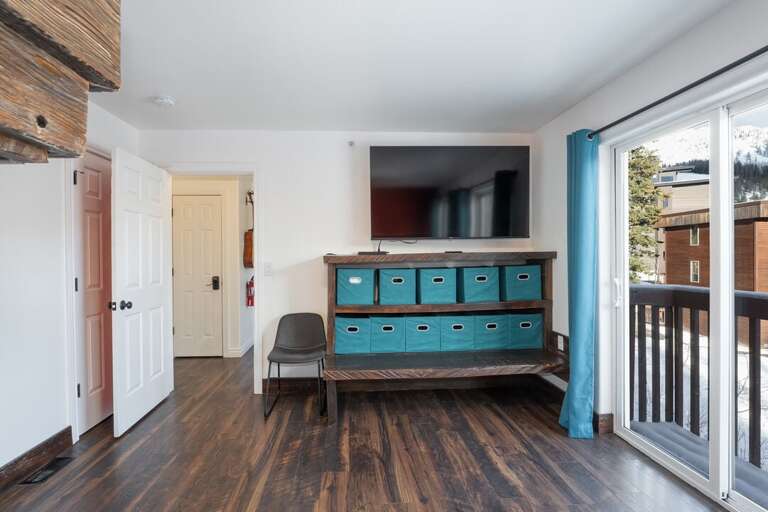 Storage and TV.