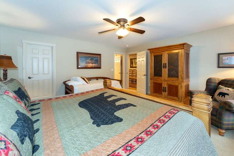 Bedroom also features a twin trundle bed.