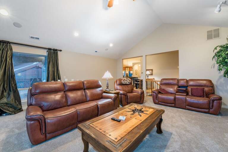 Leather furniture to relax on and watch your favorite show.