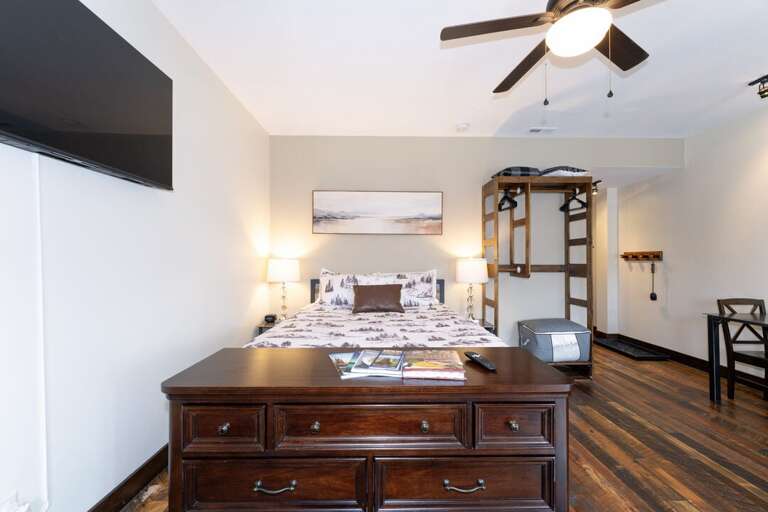 Dresser and closet space.