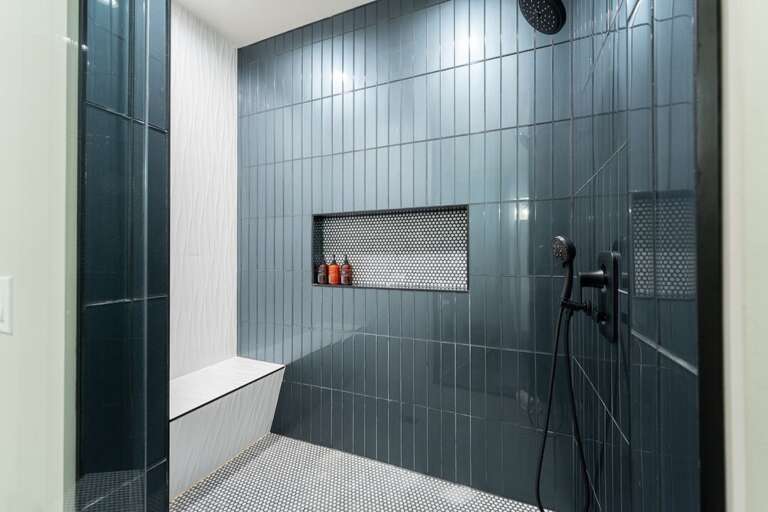 Large walk-in shower. | Main Level