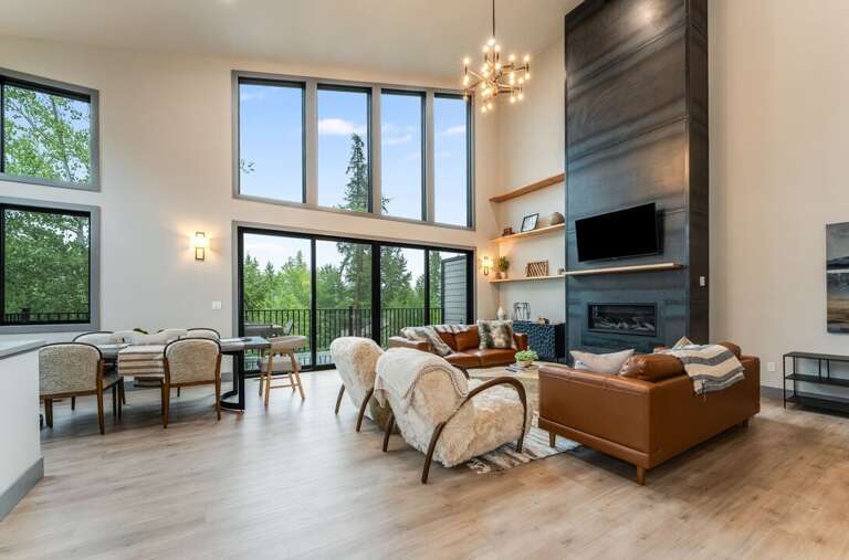 Living area with fire place | Main Level
