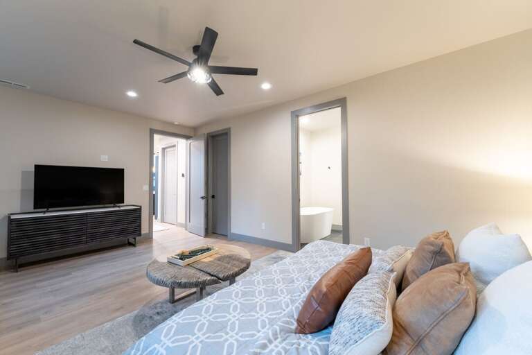 Primary bedroom with smart TV | Main Level