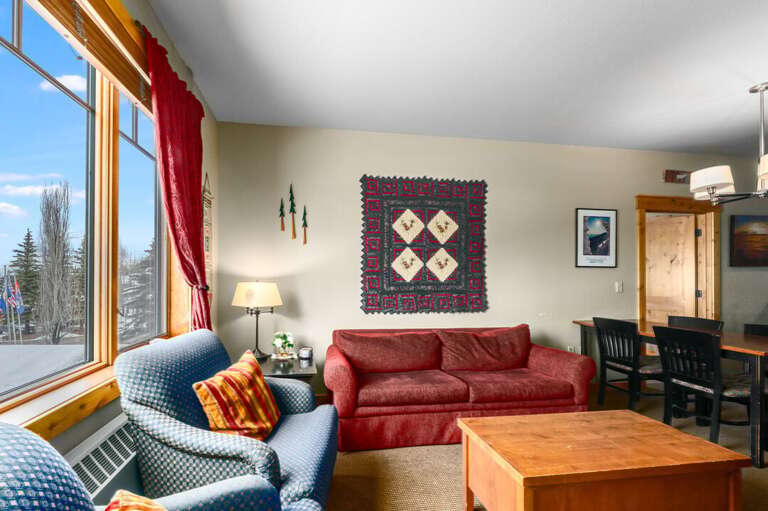 Comfortable seating to talk about the mountain.