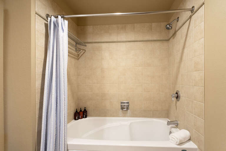 Shower/tub combo.