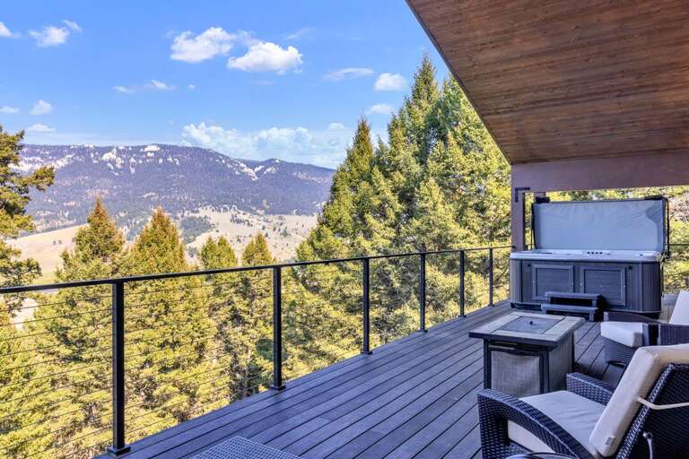 Enjoy the serenity of a Montana sunrise with a cup of coffee in hand | Upper Balcony