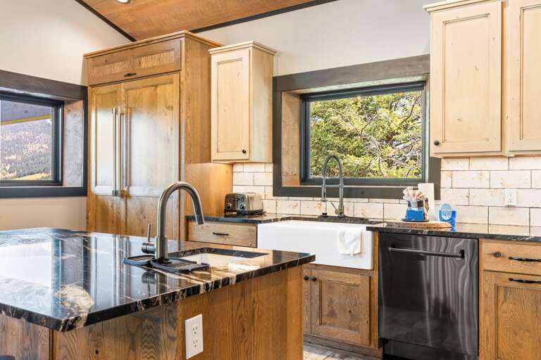 Two sinks in the kitchen make prep and cleanup efficient | Upper Level