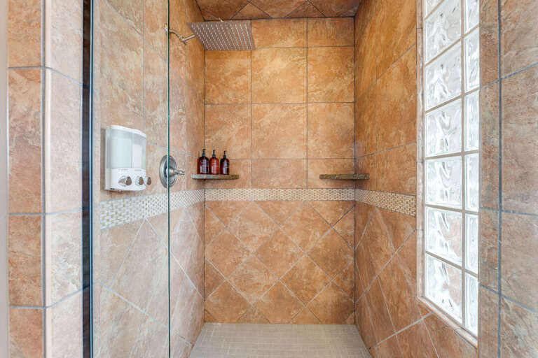 Primary bathroom shower | Main Level
